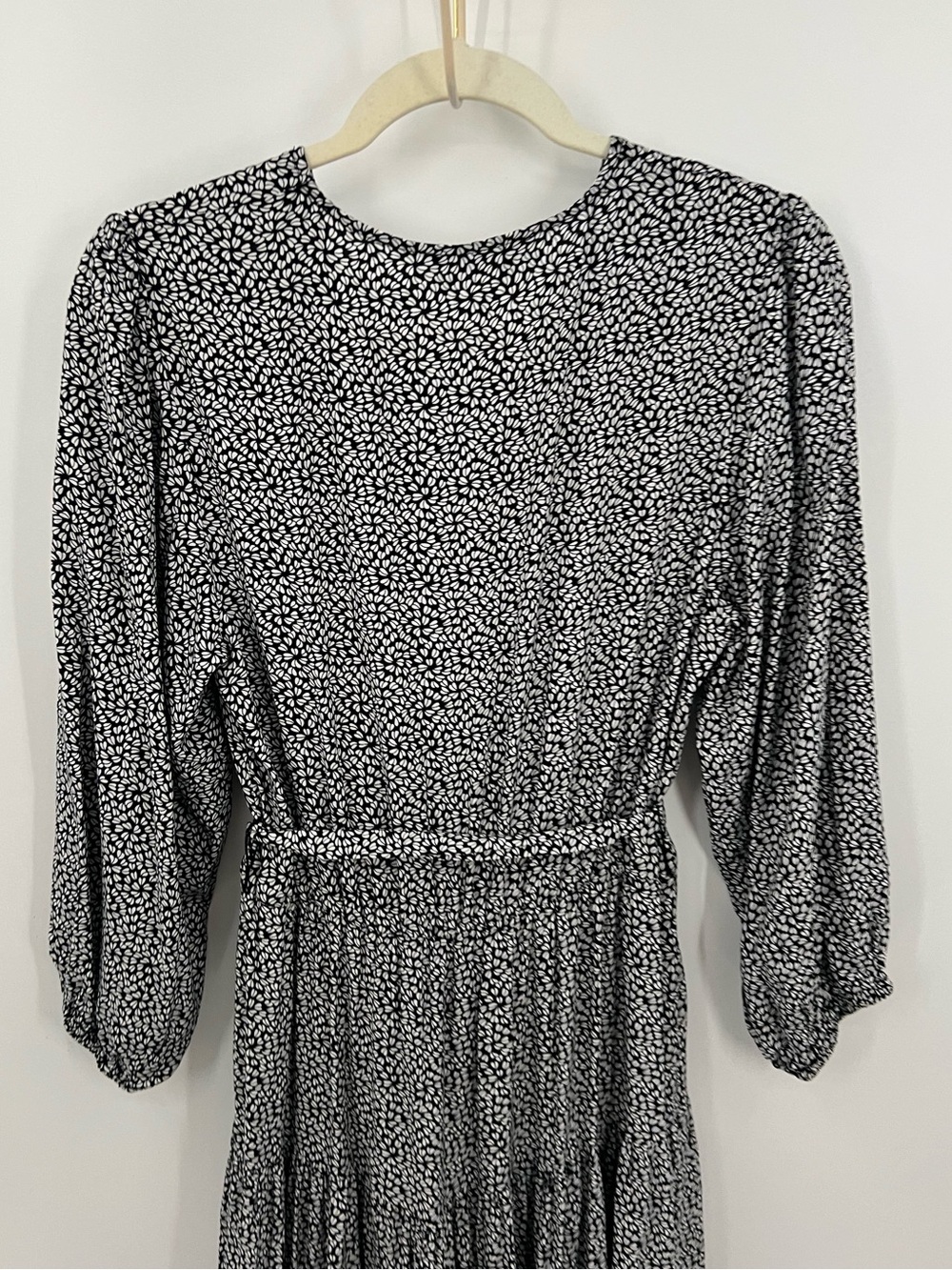 Petal & Pup Hadyn Black and White Faux Wrap Maxi Dress - Picture 6 of 15